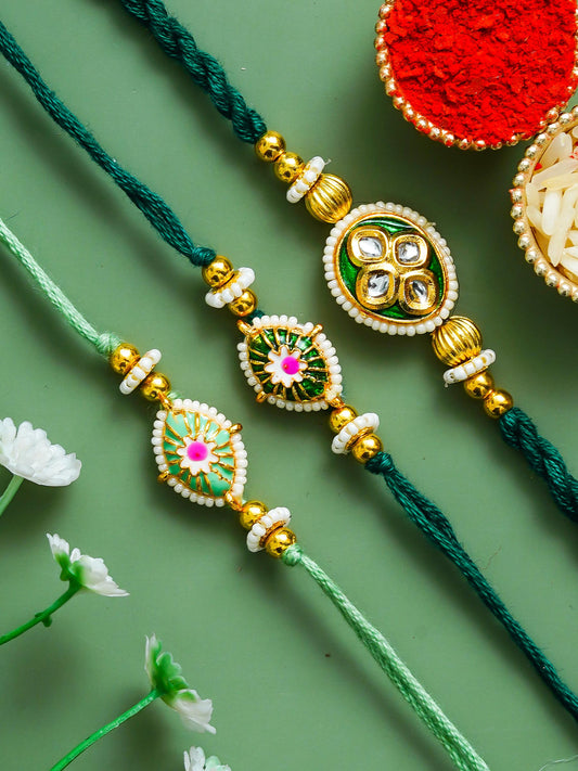 Traditional Rakhi Set with Free Chawal & Kumkum