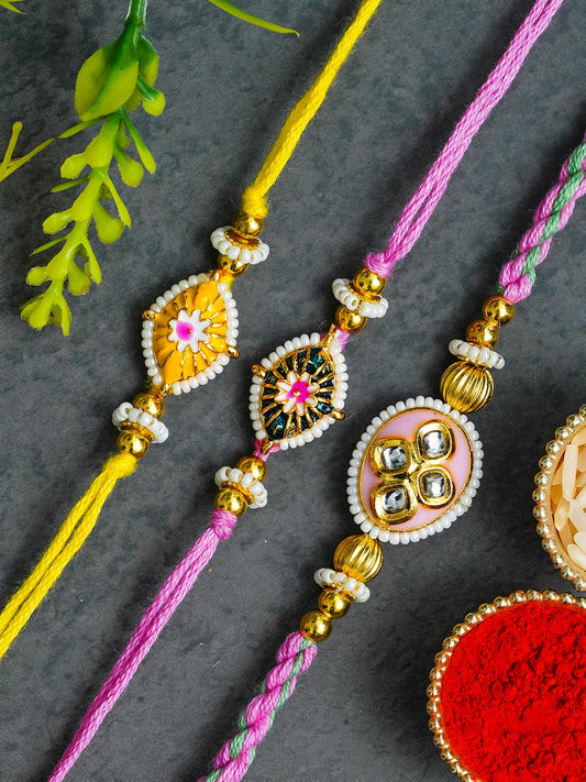 Traditional Rakhi Set with Free Chawal & Kumkum