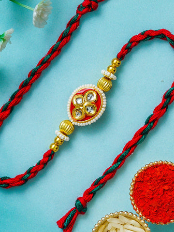 Traditional Rakhi Set with Free Chawal & Kumkum
