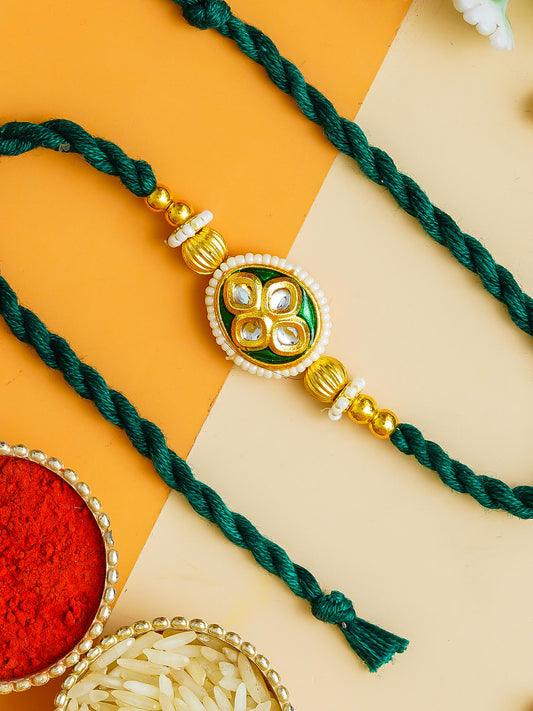 Traditional Rakhi Set with Free Chawal & Kumkum