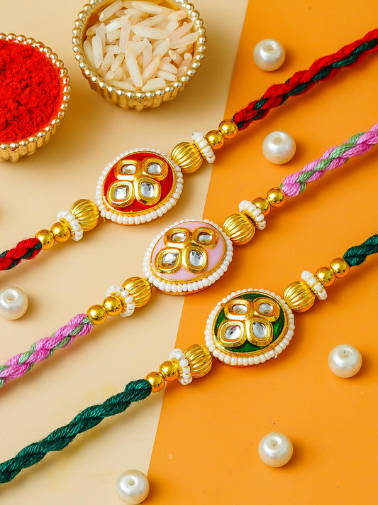 Traditional Rakhi Set with Free Chawal & Kumkum