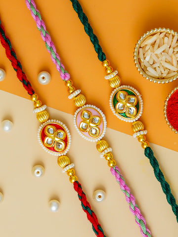 Traditional Rakhi Set with Free Chawal & Kumkum
