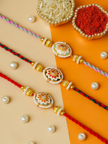 Traditional Rakhi Set with Free Chawal & Kumkum