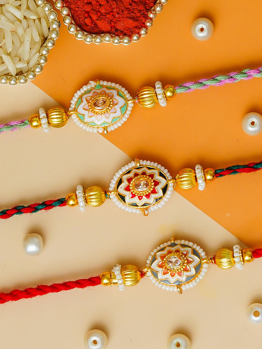 Traditional Rakhi Set with Free Chawal & Kumkum