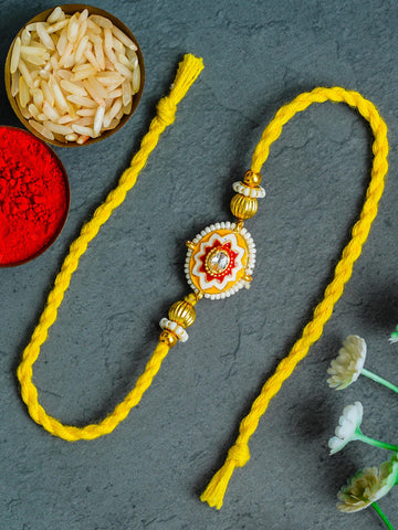 Traditional Rakhi Set with Free Chawal & Kumkum