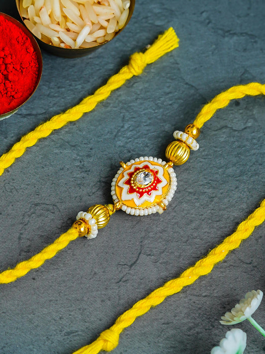 Traditional Rakhi Set with Free Chawal & Kumkum