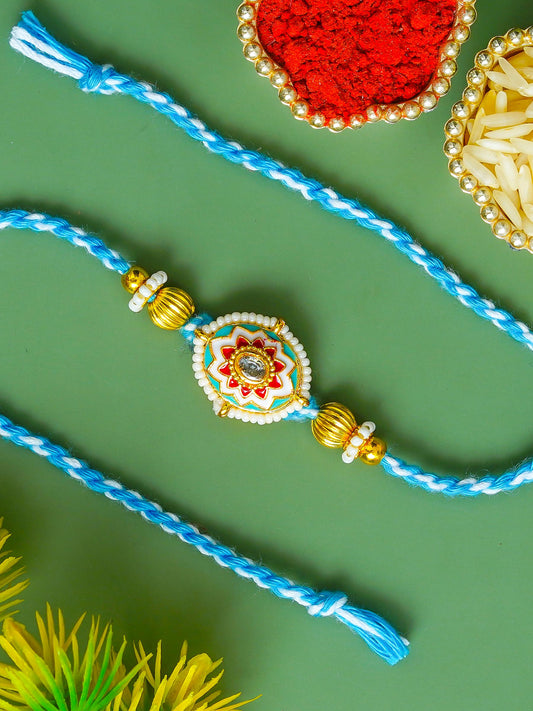 Traditional Rakhi Set with Free Chawal & Kumkum