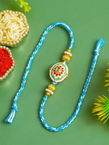 Traditional Rakhi Set with Free Chawal & Kumkum