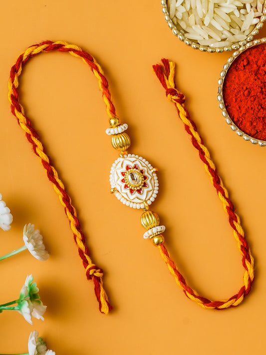 Traditional Rakhi Set with Free Chawal & Kumkum
