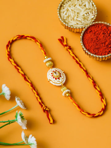 Traditional Rakhi Set with Free Chawal & Kumkum