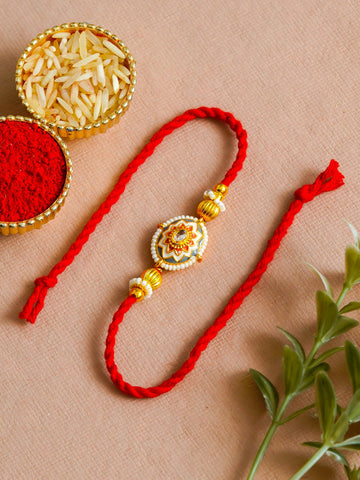 Traditional Rakhi Set with Free Chawal & Kumkum