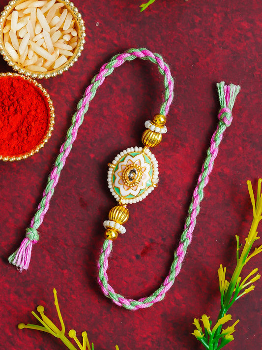 Traditional Rakhi Set with Free Chawal & Kumkum