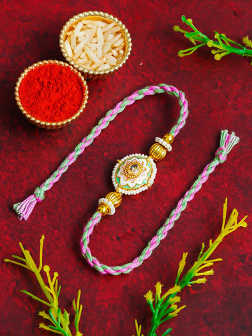 Traditional Rakhi Set with Free Chawal & Kumkum
