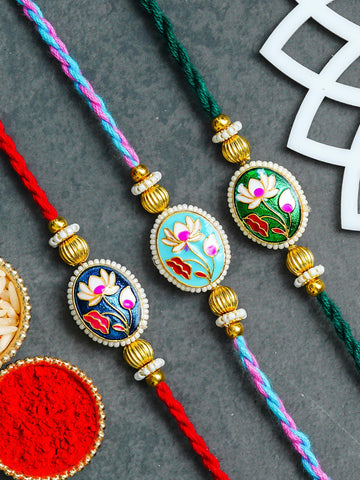 Traditional Rakhi Set with Free Chawal & Kumkum