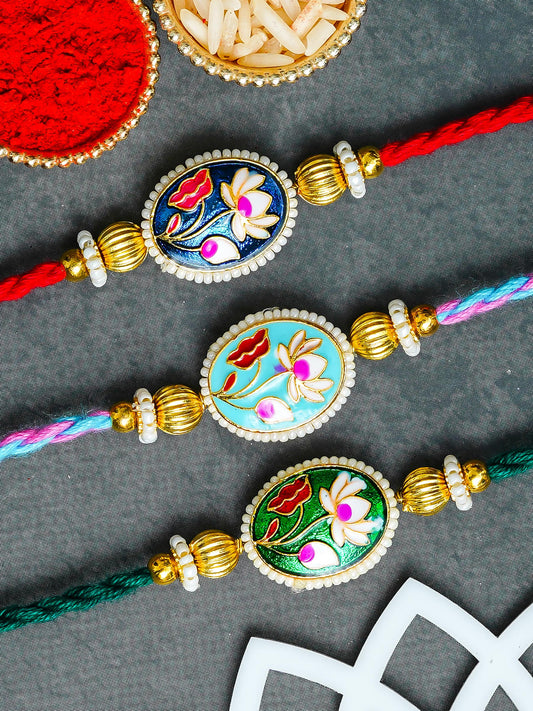 Traditional Rakhi Set with Free Chawal & Kumkum