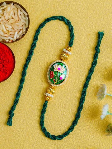 Traditional Rakhi Set with Free Chawal & Kumkum