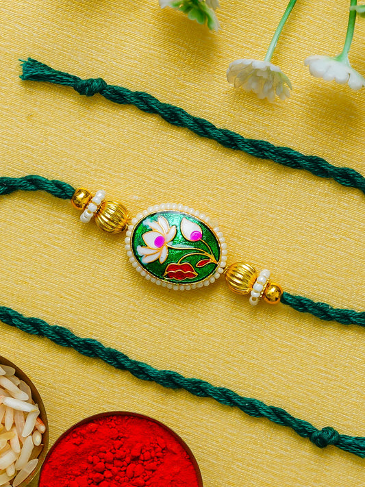 Traditional Rakhi Set with Free Chawal & Kumkum