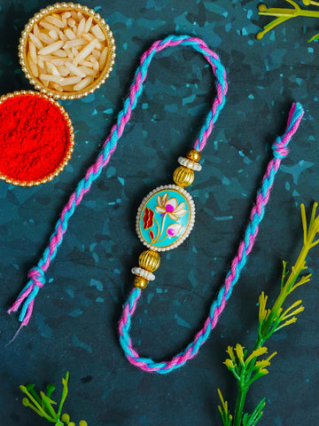 Traditional Rakhi Set with Free Chawal & Kumkum