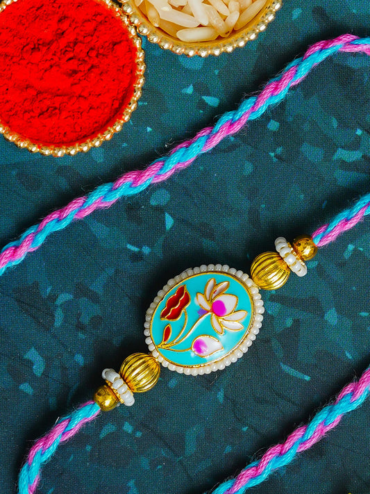 Traditional Rakhi Set with Free Chawal & Kumkum