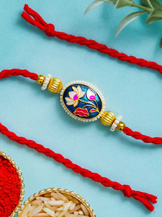 Traditional Rakhi Set with Free Chawal & Kumkum