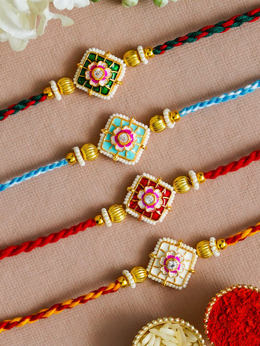 Traditional Rakhi Set with Free Chawal & Kumkum