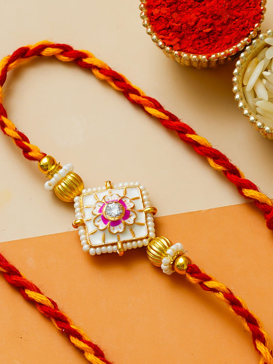 Traditional Rakhi Set with Free Chawal & Kumkum