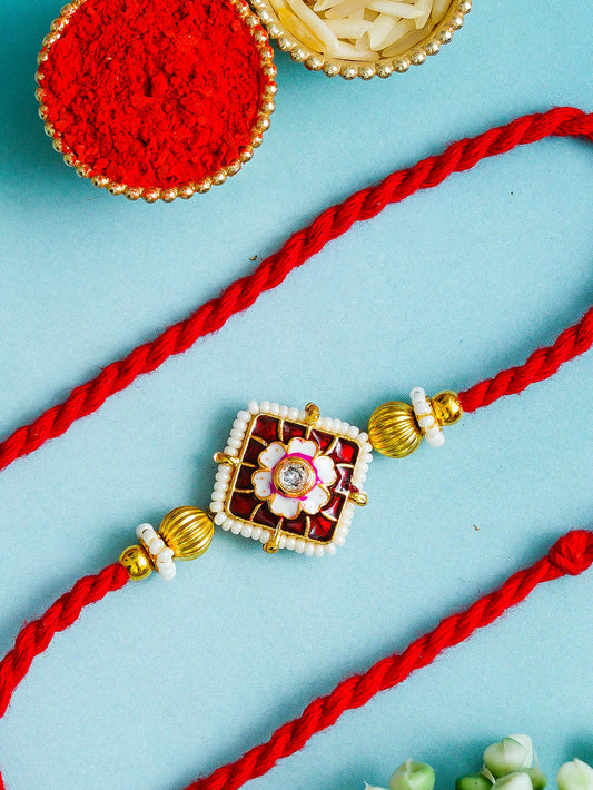 Traditional Rakhi Set with Free Chawal & Kumkum