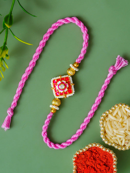 Traditional Rakhi Set with Free Chawal & Kumkum