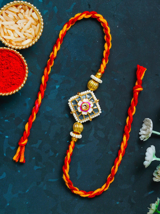 Traditional Rakhi Set with Free Chawal & Kumkum