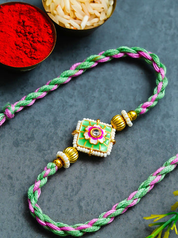 Traditional Rakhi Set with Free Chawal & Kumkum