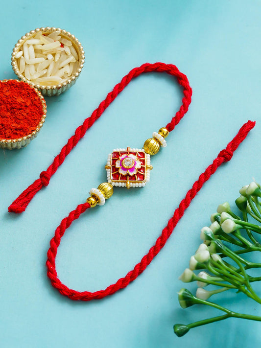 Traditional Rakhi Set with Free Chawal & Kumkum