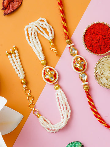 Traditional Rakhi Set with Free Chawal & Kumkum