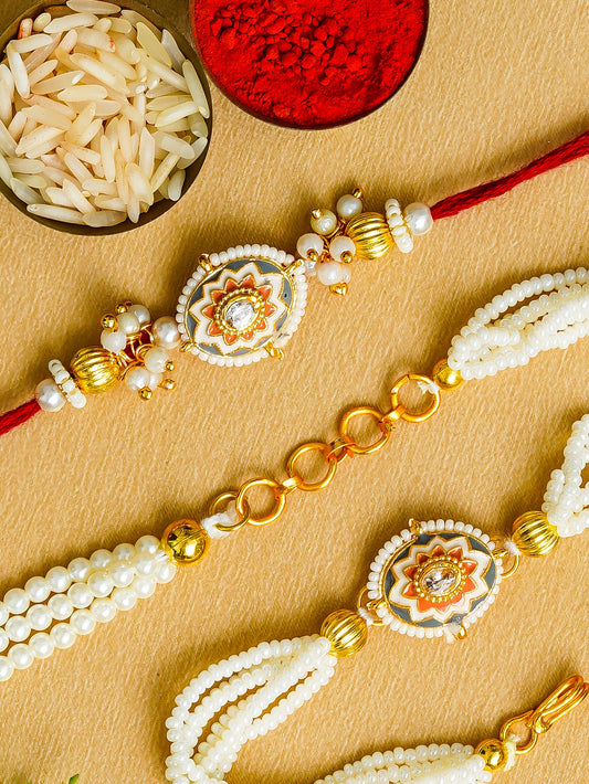 Traditional Rakhi Set with Free Chawal & Kumkum