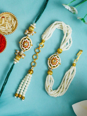 Traditional Rakhi Set with Free Chawal & Kumkum