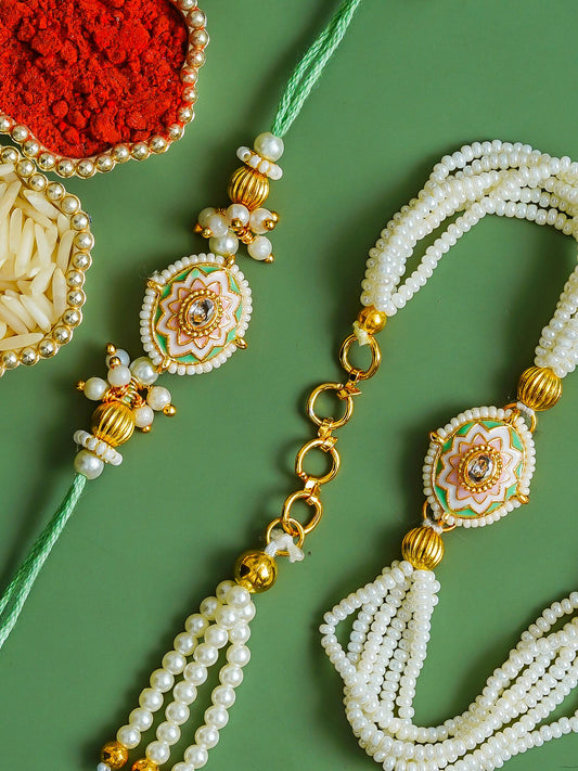Traditional Rakhi Set with Free Chawal & Kumkum