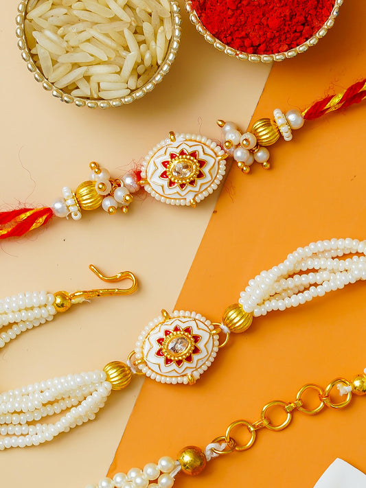 Traditional Rakhi Set with Free Chawal & Kumkum
