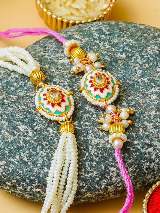 Traditional Rakhi Set with Free Chawal & Kumkum