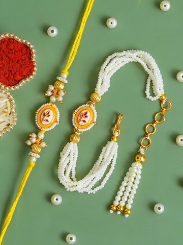 Traditional Rakhi Set with Free Chawal & Kumkum