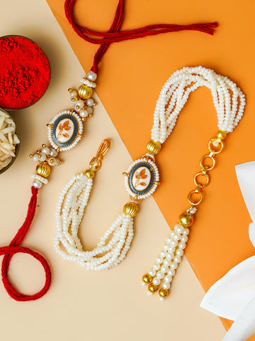 Traditional Rakhi Set with Free Chawal & Kumkum