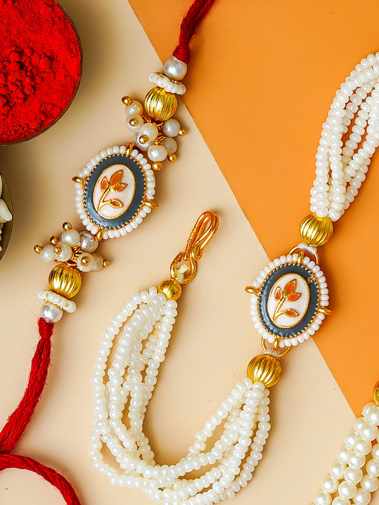 Traditional Rakhi Set with Free Chawal & Kumkum