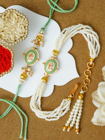 Traditional Rakhi Set with Free Chawal & Kumkum