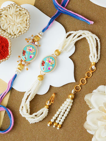 Traditional Rakhi Set with Free Chawal & Kumkum