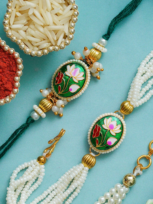 Traditional Rakhi Set with Free Chawal & Kumkum