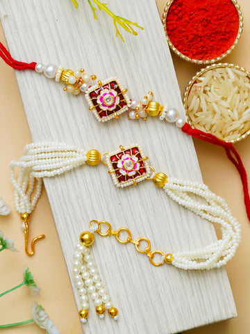 Traditional Rakhi Set with Free Chawal & Kumkum