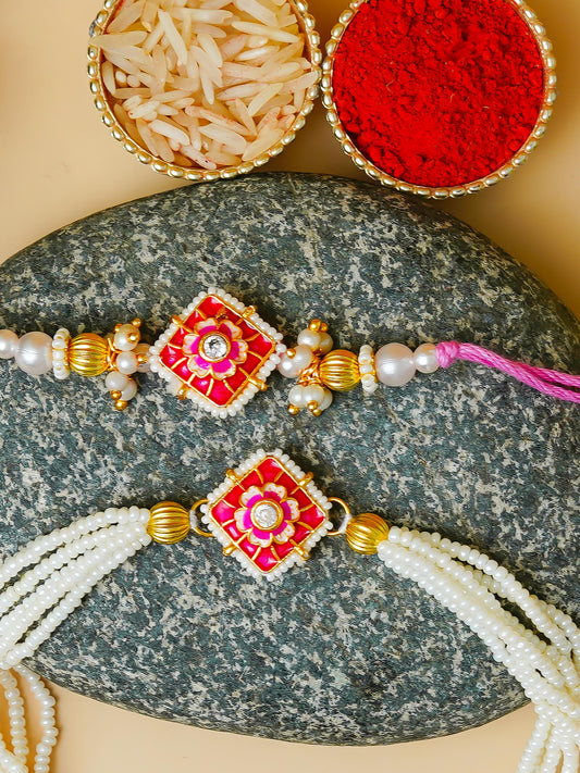 Traditional Rakhi Set with Free Chawal & Kumkum