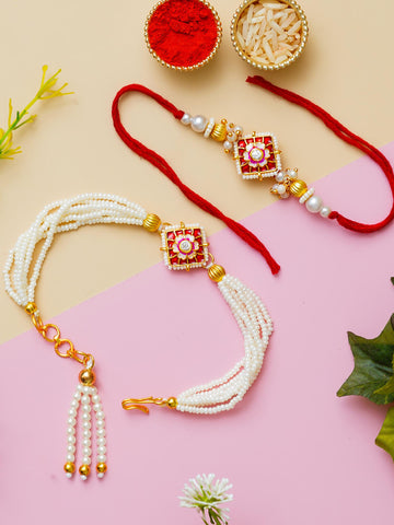 Traditional Rakhi Set with Free Chawal & Kumkum