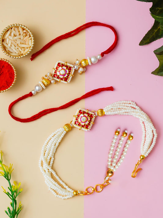 Traditional Rakhi Set with Free Chawal & Kumkum