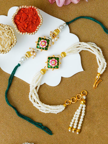Traditional Rakhi Set with Free Chawal & Kumkum