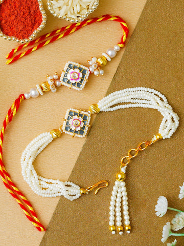 Traditional Rakhi Set with Free Chawal & Kumkum