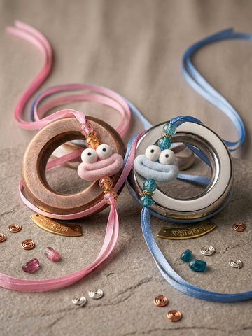 Smiley Monster Kids Designer Rakhi Set